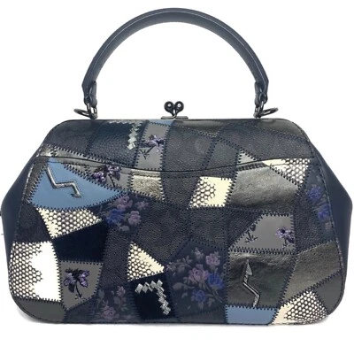 COACH SIG 1941 皮革拼布框架 KISSLOCK 软垫包 68889 — 第 1/4 张图片