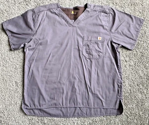 Carhartt Shirt Mens Extra Large Gray Scrubs Utility Medical Work Pocket C15108 - Picture 1 of 14