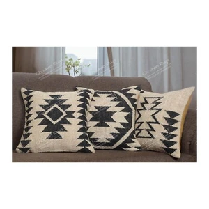 3 Set Jute Kilim Rugs 18 x 18 in Pillow Cover Case Cushion Room For Home Decor - Picture 1 of 7