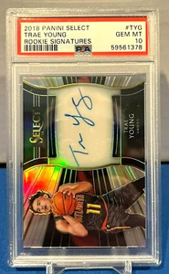 2018 PANINI SELECT TRAE YOUNG RC ROOKIE AUTO SIGNATURES #D 054/199 PSA 10 GEM MT - Picture 1 of 3