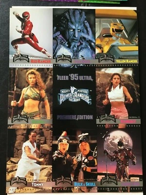 1995 FLEER ULTRA MIGHTY MORPHIN POWER RANGERS THE MOVIE 9 CARD UNCUT PROMO SHEET - Image 1 of 2