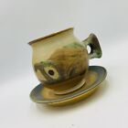 2001 Mc Anderson Alaskan Art Pottery Salmon Coffee Mug Cup With Saucer Fish