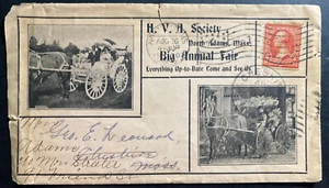 1902 North Adams USA Advertising Cover Locally Used Big Annual Fair - Picture 1 of 2