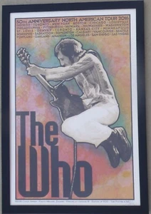 Chuck Sperry Pete Townshend The Who Hand signed FRAMED rock concert poster - Picture 1 of 4