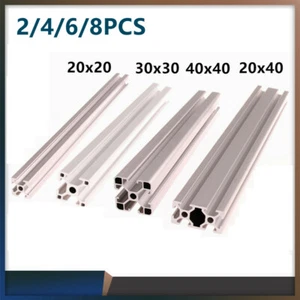 2/4/6/8X Profil Aluminium Alu Profil Alu 20x20/40 30x30 40x40 Profil Compatible - Photo 1/10