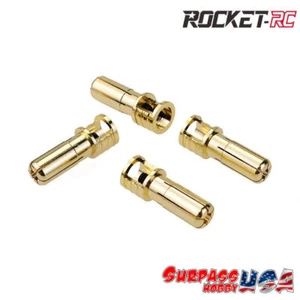 Rocket-RC 5mm Adjustable Ultra Low Resistance Bullet Plug 4pcs (2 Pair) - Picture 1 of 3