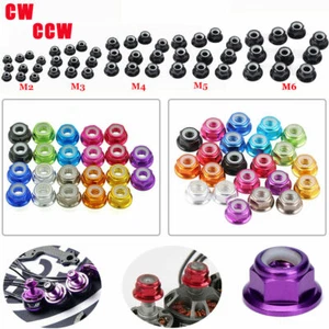 20PCS CW CCW M2/M3/M4/M5/M6 Nylon Insert Self-Lock Nuts Hex Lock Nut 11 Colors - Picture 1 of 21