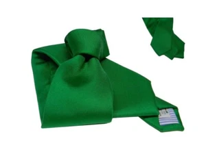 Cravate Homme Vert Décidé Émeraude Mode Soie Made In Italy - Imagen 1 de 8