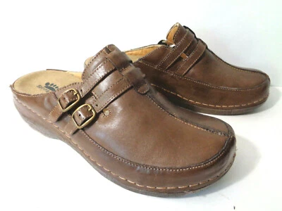 SPRING STEP Happy WMNs EUR 41 US 10M Brown Leather Clogs Mules Shoes  - Image 1 of 4