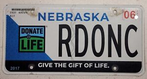 2017 Nebraska License Plate "Donate Life"
