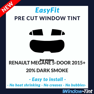 EasyFit Static Pre Cut Tint For Renault Megane 5-door 2015 20% Dark Rear - Image 1 of 3