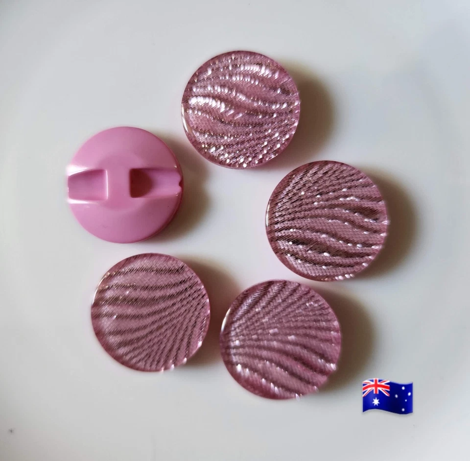 10pcs 22cm Pink Glitter Stripe Shiny Coat Buttons - Image 1 of 1