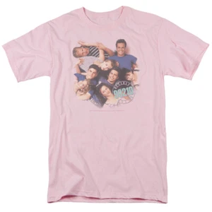Beverly Hills 90210 Gang In Logo T Shirt Mens Licensed Classic Merch Light Pink - Picture 1 of 2