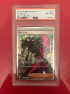 PSA 10 2025 Pokemon PRE EN Atticus Ultra Raro #133 GEMA COMO NUEVO Losa - Imagen 1 de 2