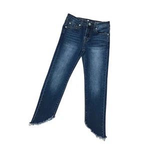 Girls Seven 7 For All Mankind Ankle Skinny Slanted Hem Distressed Jeans Size 8 - Picture 1 of 9