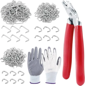 Hog Ring Pliers With 360pcs Rings and Gloves Tool Set For Seat Cover Upholstery - Picture 1 of 7