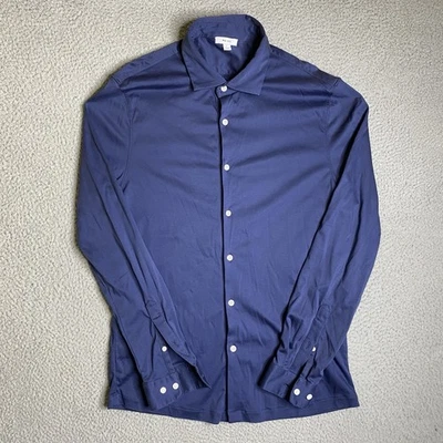 Camisa Reiss Para Hombre Grande Azul Abotonada Manga Larga Preppy Clásica Oficina Informal Foto 1 de 4