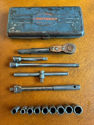 Vintage Craftsman 1930's 1/4" Socket Set. Clean. Complete. All Circle H. - Image 1 of 4