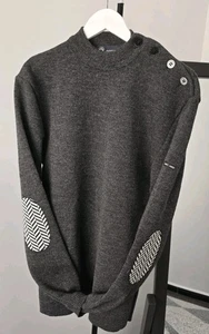 SAINT JAMES Herren Gr. 46 US / XL Ellenbogen Patch Strick Matrose Fischer Pullover - Bild 1 von 9