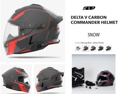509 Delta V углерода командир шлем с Cardo связи гонки красный глянец-LG - Изображение 1 из 4