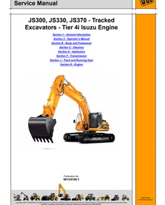 JCB JS300, JS330, JS370 - Tracked Excavators -SERVICE REPAIR SHOP MANUAL PDF USB - Picture 1 of 1
