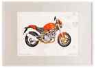 A2 Photo Frame Ducati Monster 1000DS 2003 Watercolour Print Ltd Edition