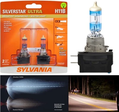 Sylvania SilverStar Ultra H11B 55W Two Bulbs Head Light Low Beam Replace Upgrade - Image 1 of 4