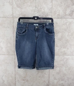 Bermuda Blue Jeans Cato Cuffed Cut Off Embellished Jeansshorts Nieten Gr. 8 - Bild 1 von 6