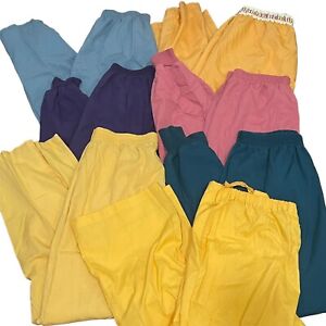 Lot 7 Womens Scrub Pants Size 1X XL Scrubs Landau Crest Comfort Zone Pull On