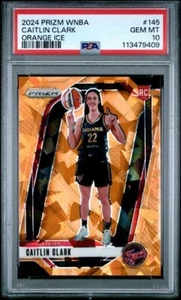 2024 Panini Prizm WNBA Caitlin Clark #145 Orange Ice Prizm PSA 10 Gem Mint - Picture 1 of 2