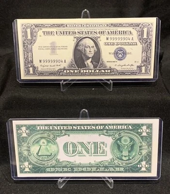 $1 One Dollar 1957-A Silver Certificate (M 99999904 A) (STICKER!) READ! - Image 1 of 4