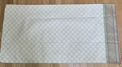 Single Croscill Home Pillowcase King Beige with Border Rope Design Cotton - Image 1 of 4