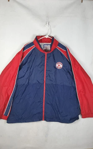 Vintage 2001 Boston Red Sox Windbreaker Jacket Men's 2XL Blue Full Zip Cover