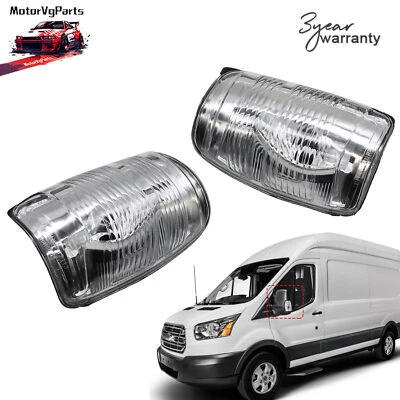 2X Side Mirror Indicator Signal Light Len Cover For FORD TRANSIT 250 350HD Cargo - Изображение 1 из 4