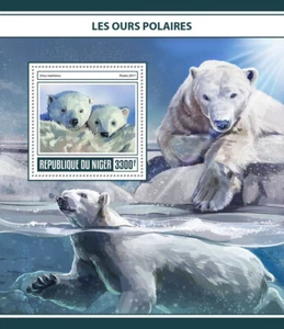 Polar Bears Stamps Niger 2017 MNH Bear Wild Animals 1v S/S - Picture 1 of 1