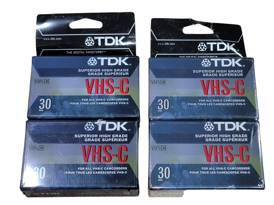 4 TDK Vhs-c HG Ultimate Camcorder Videotapes âtc-30hg High Grade 30sp / 90ep