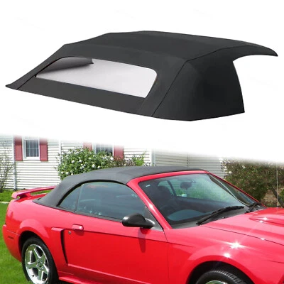 Fits 1994 1995-2004 Ford Mustang Soft Top W/window Plastic Convertible Black Foto 1 de 4