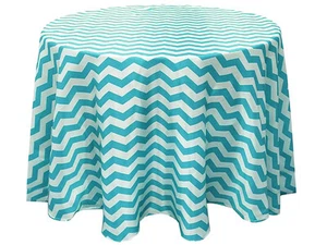 Tablecloth Polyester Chevron Round 120" By Broward Linens (Variety Of Colors) - Picture 1 of 16