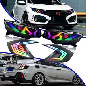 LED Sequential Headlights Tail Lights For 2016-2021 Honda Civic Rears Evil Eyes - Picture 1 of 24
