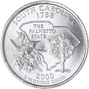 2000 D BU South Carolina State Quarter Choice Uncirculated US Mint Coin - Picture 1 of 4