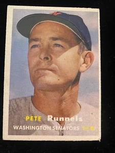 1957 TOPPS BASEBALL # 64 -PETE RUNNELS -WASHINGTON SENATORS - EXC COND - Picture 1 of 2
