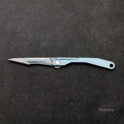 Titanium Utility Knife Scalpel Blade Mini Pocket Tool Survival Folding Keychain - Image 1 of 4