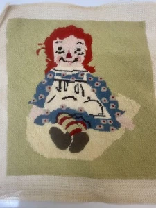 Needlepoint Unframed Raggedy Ann Complete Ready to Frame - Picture 1 of 8