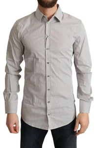DOLCE & GABBANA Shirt SICILY Gray Cotton Slim Fit Mens 38/ US15 / XS - Picture 1 of 8