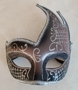 Copper Black Silver Venitian Mardi Gras Mask - Picture 1 of 1