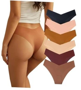 Women Seamless Underwear Soft No Show Stretch Bikini Invisibles Medium A-6 Pack - Picture 1 of 7