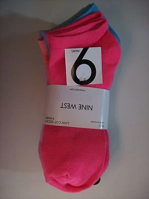 Meias Nine West 9pr corte baixo femininas tamanho 9-11 sortidas com nervuras brilhantes combo novo na embalagem - Imagem 1 de 4