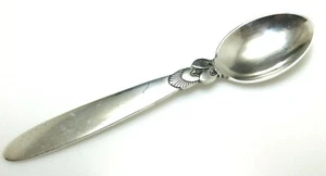 Cuchara Teasta Georg Jensen Dinamarca Plata Esterlina 925 4 1/4" Cinco en punto - Imagen 1 de 4