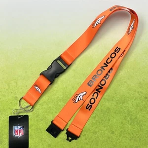 NFL DENVER BRONCOS LANYARD KEYCHAIN KEY-STRAP NEW IN ICONIC ORANGE - Picture 1 of 1