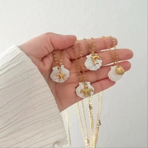 Stainless Steel Dolphin Necklace Gold Color Starfish Necklace - Picture 1 of 5